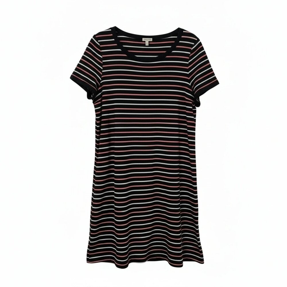 New Women's Talbots Knit Dress Navy White Pink XL